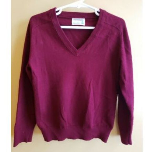 JCREW CREWCUTS 4 5 BOY VNECK SWEATER BURGUNDY RED - Picture 1 of 1
